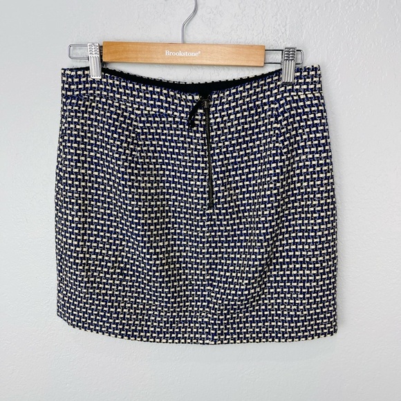 J. Crew Postage Stamp Blue Purple Tweed Metallic Mini Skirt - Picture 4 of 9